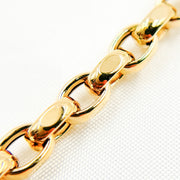 14K Solid Hollow Gold Cable Link Chain